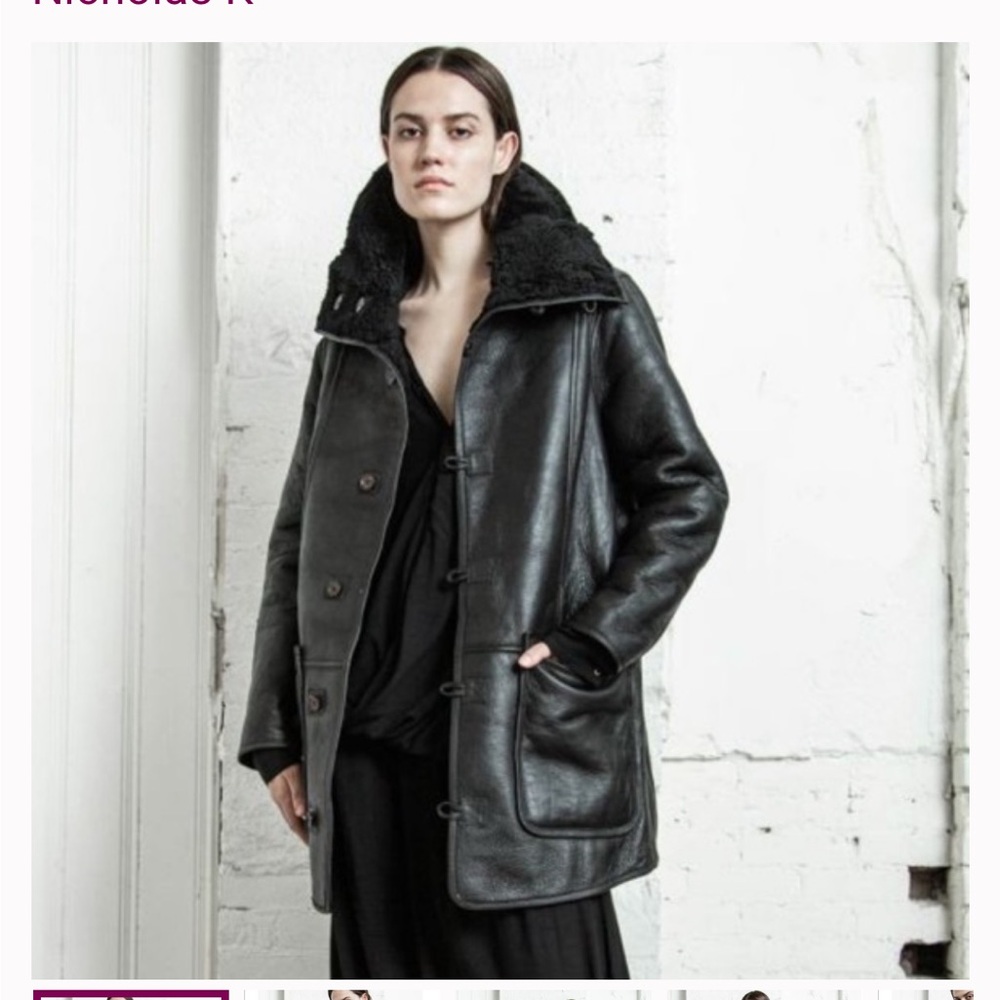 NICHOLAS K Alpine Black Genuine Shearling reversible coat